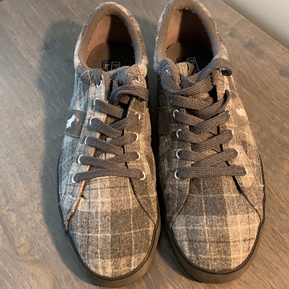 🎊🎊 HOST PICK 🎊🎊 Polo Ralph Lauren Flannel Gray Plaid Shoes